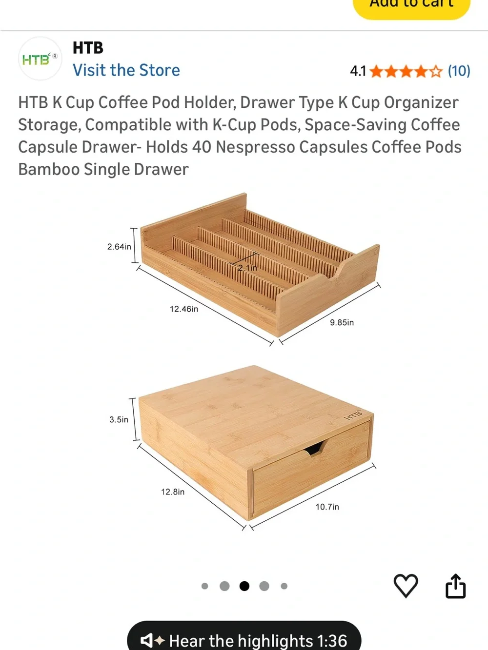 Bamboo espresso / keurig coffee holder
